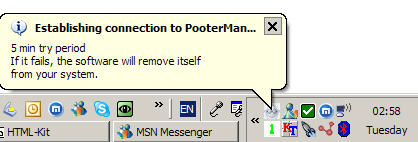 PooterMan icon in System Tray